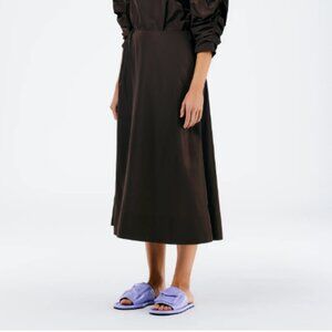 Tibi Sporty Nylon Shirred Circle Skirt